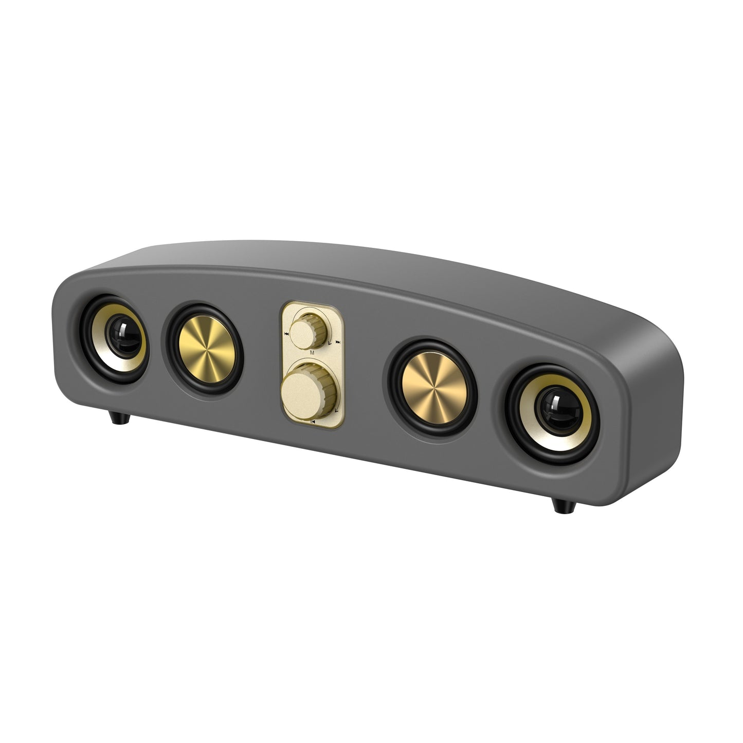 [Wireless Smart Soundbar] Wireless Smart Soundbar | 5.0 Channel Speaker System with Subwoofer - Home Theater Stereo, Compatible with TV/PC/Smartphone/Tablet - Elegant Wood Grain Finish - Portable Design with Low Frequency, Ty