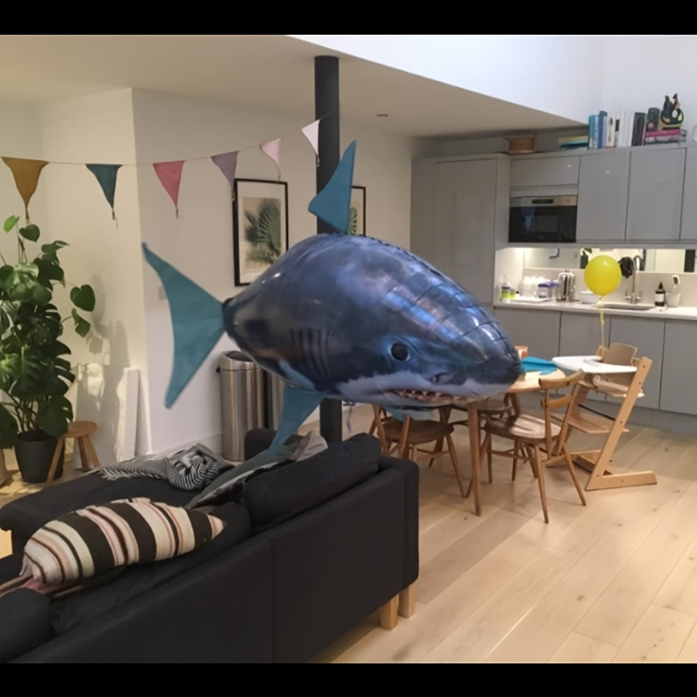 Remote Control Gliding Shark Inflatable, Realistic RC Flying Fish Balloon Toy For Kids & Teens, Hovers And Floats In Mid-Air, Amazing Black Friday Deals, Best Birthday, Christmas, Halloween Gift Idea, Soaring Adventure Indoor