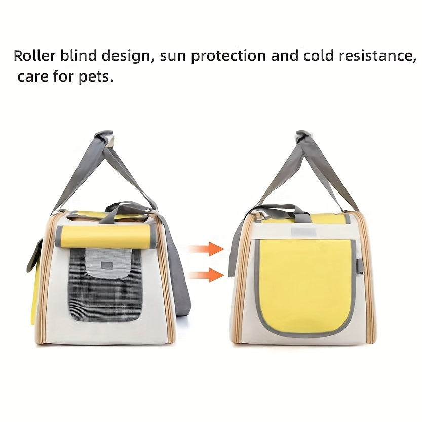 1pc Portable Pet Carrier Bag, Fashionable & Ventilated, Foldable Single Shoulder Space Capsule For Cats & Small Dogs, Easy Travel