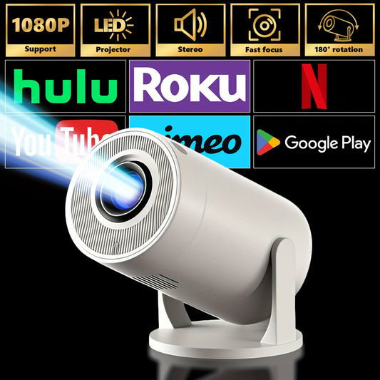[HD Projector For Home] 1080P High-Definition Projector | Keystone Correction, Fast Focus, 180° Rotation, Compatible With Phones, Tablets & Laptops, Perfect For Home Theater, Black Friday Deals & Holiday Gifts