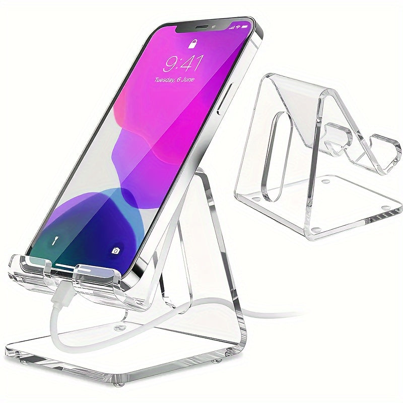 Sturdy Acrylic Smartphone Stand - Universally Fits 4-8 Devices - Perfect Desk Organizer for Office & Home Use