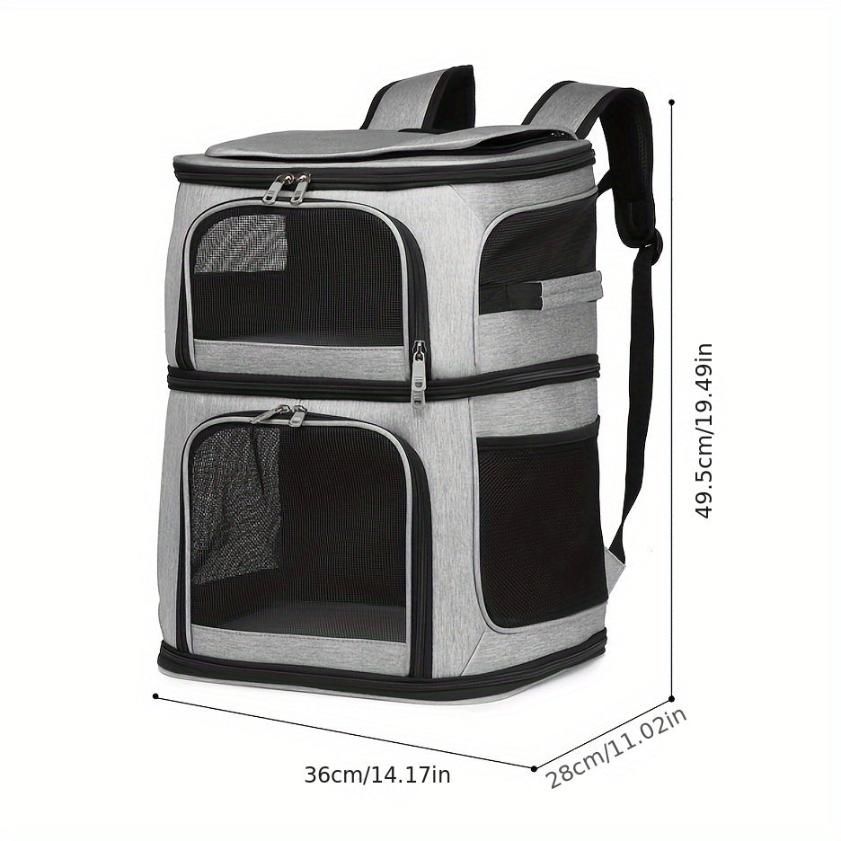 Soft sided cat carrier large fits large to medium sized cats and small dogs, with secure zipper, airline approved large cat carrier