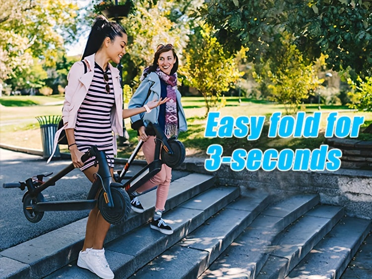 Portable Folding Commuting Electric Scooter for Adults, 8.5" Tires, 19Mph Top Speed, 350W Motor, Max 21 Miles Long Range, Folding E-Scooter with Dual Braking System, Scooter for Women, Fast Electric Scooter, Moped Scooter, Sc