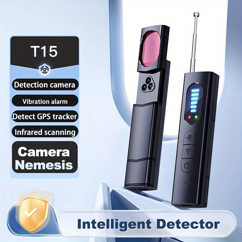 T15 Camera Detector Portable Privacy Protection Device With Vibration Alarm Infrared Scan Signal Detection Detection Gps Tracker Wifi Camera Bug Only Infrared Sensing Function, No Wireless Signal Transmission Function
