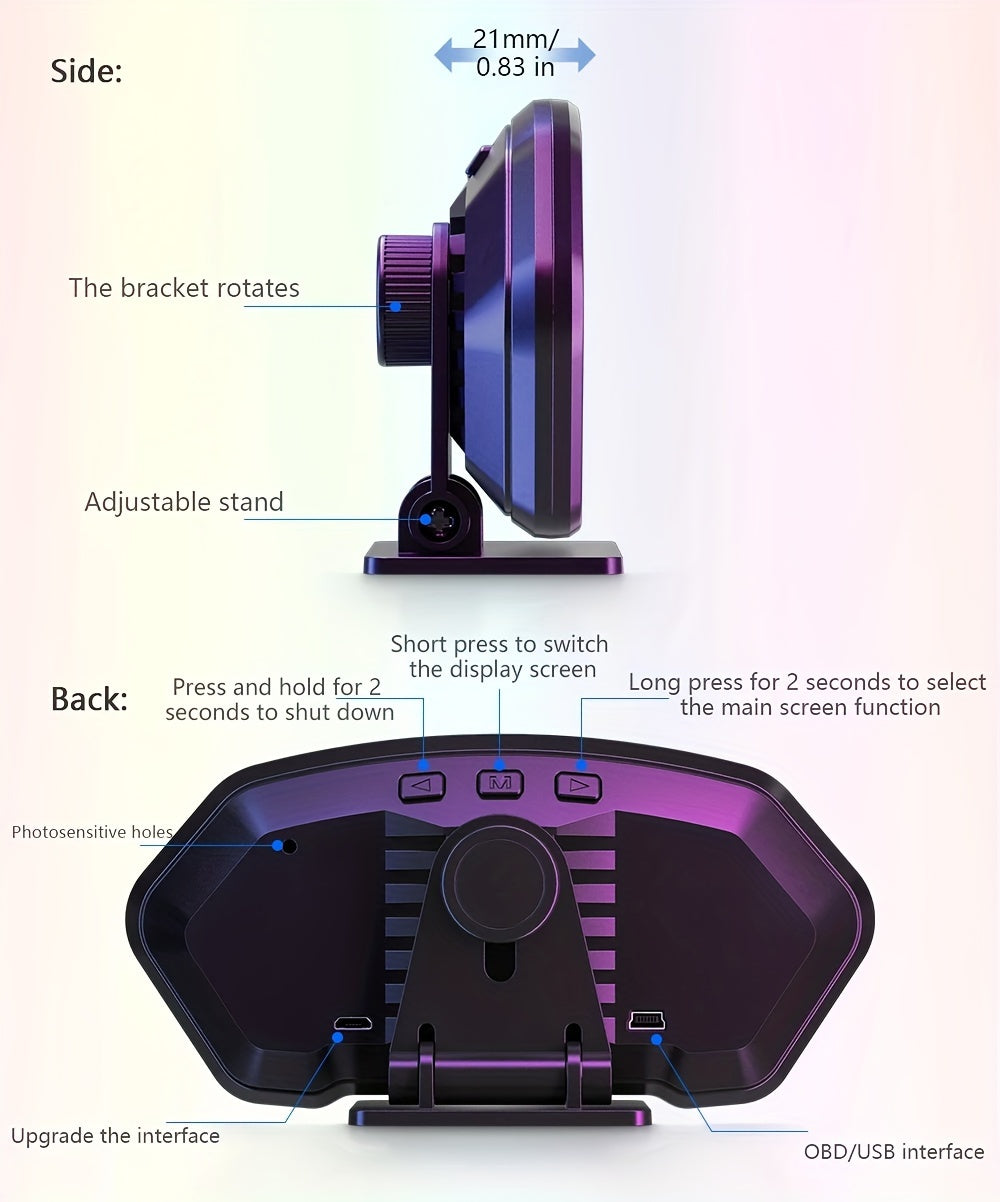 ANCEL P3 OBD2+GPS Universal Head-Up Display HUD OBD Meter Digital Projector