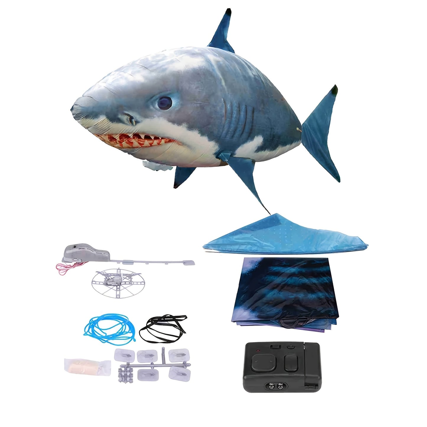 Remote Control Gliding Shark Inflatable, Realistic RC Flying Fish Balloon Toy For Kids & Teens, Hovers And Floats In Mid-Air, Amazing Black Friday Deals, Best Birthday, Christmas, Halloween Gift Idea, Soaring Adventure Indoor