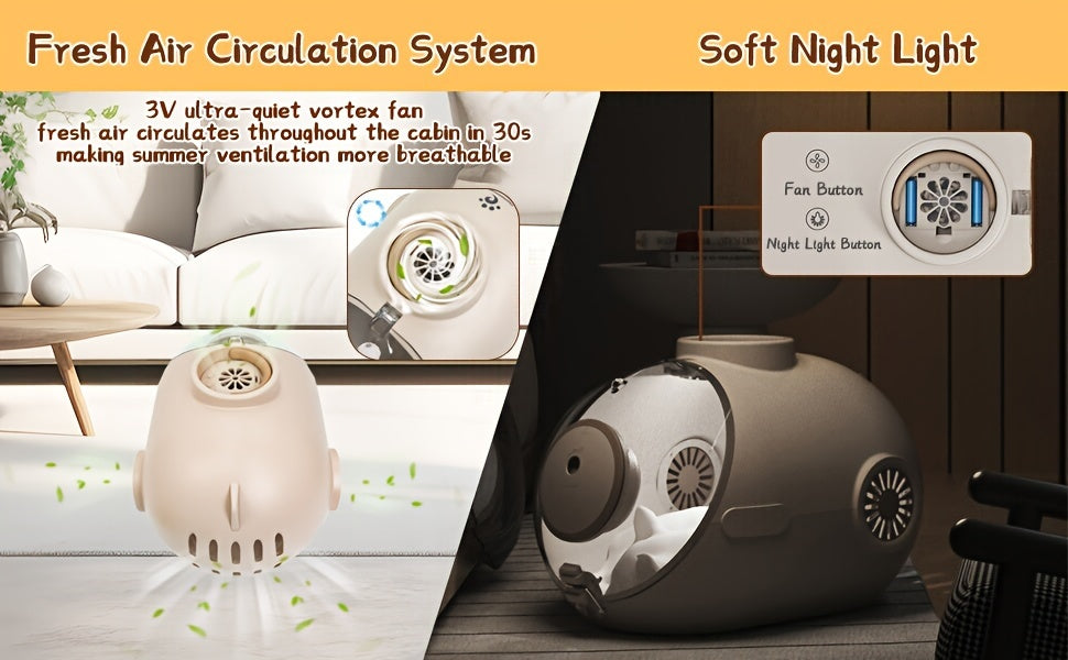 1 PCS 24L Breathable Submarine Cat Backpack Carrier - Ventilated Space Capsule for Small Medium Cats, Dogs, Puppies, Perfect for Traveling, Camping, Outdoors, Walking