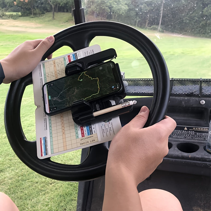 1pc Universal Golf Cart Phone Mount - Secure Steering Wheel Holder with GPS Function - Perfect Accessory for Club Cars and Exciting Gifts for Car Enthusiasts - Birthday, Christmas, and New Year Celebration