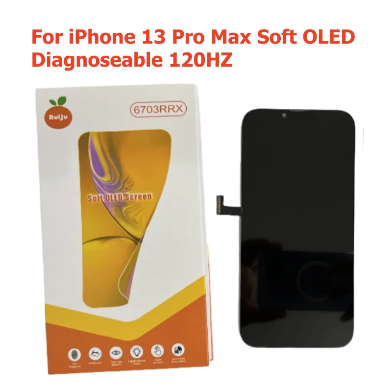Diagnosable For iPhone 16 Pro Max Screen 17 15Pro 14Pro Max 16 15 Plus Display LCD with 3D Touch Digitizer Assembly Soft OLED RJ