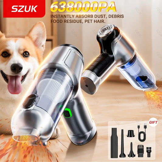 SZUK Car Vacuum Cleaner 638000PA Powerful Wireless Car Cleaner Cleaning Machine Cordless Mini HandHeld Portable Vacuum Cleaner