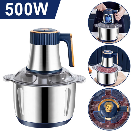 5L Electric Meat Grinders Food Crusher Stainless Steel Multifunctional Vegetable Slicer Processor Chopper Kitchen Appliances