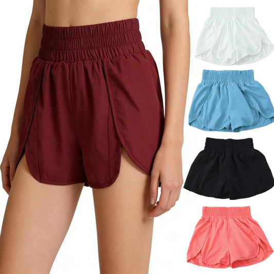 Women's Running Shorts High Waisted Athletic Shorts Sport Short Gym Elastic Fitness Workout Shorts Quick Dry Woman Clothes