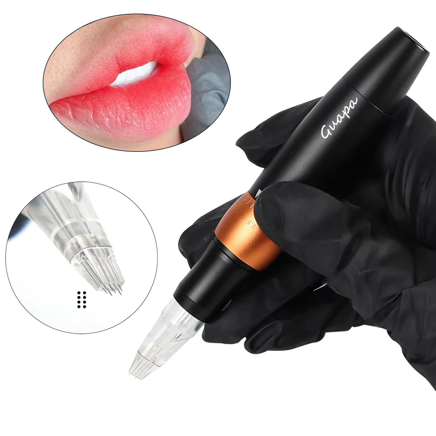 20MINS Fast Lip Blush Permanent Makeup Machine with 8 Pin System for PMU Eyebrow Lip and Ombre Shading Tattoo