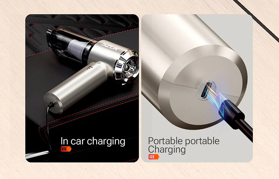 SZUK C012MAX Car Vacuum Cleaner Wireless Mini Handheld Strong Suction Cleaning Machine Portable Vacuum Cleaner for Car Home