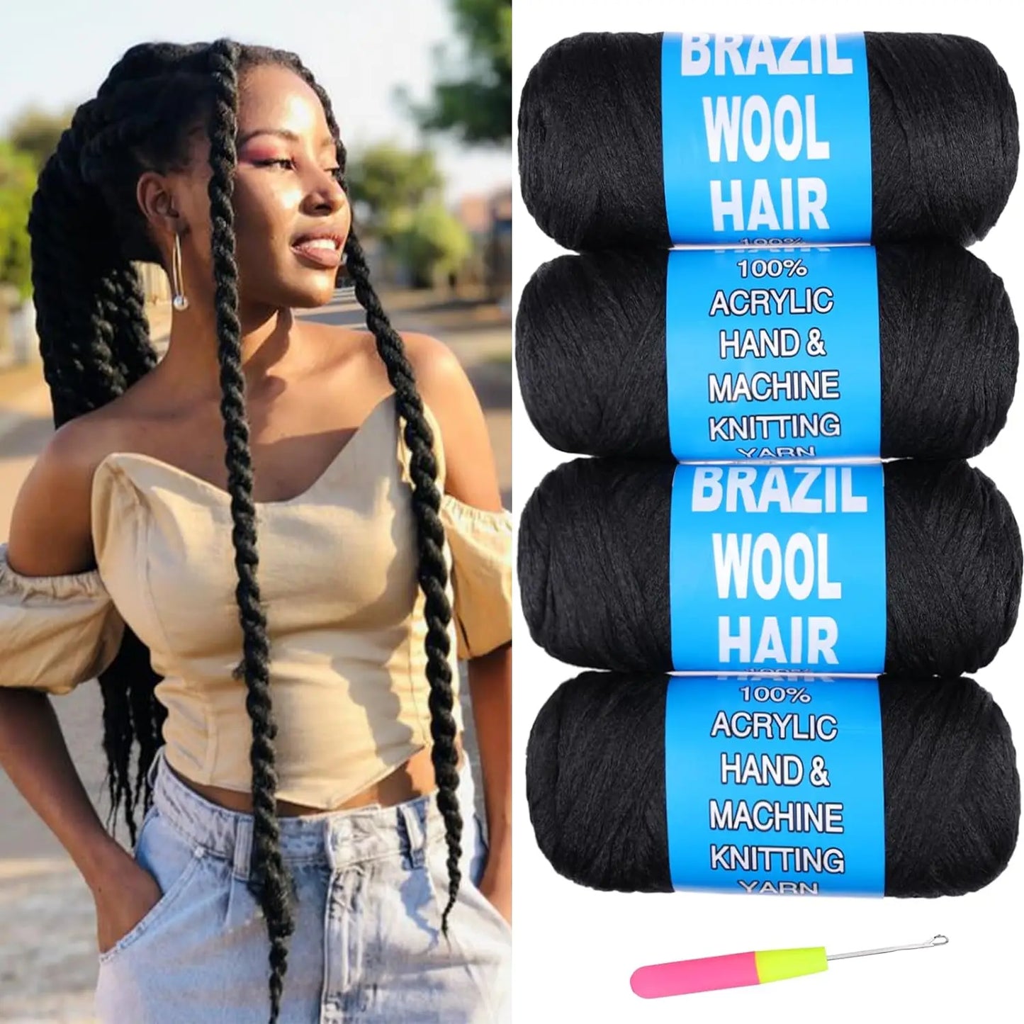 Kanekalon For Braiding 70g per bundle Brazilian wool hair flame retardant synthetic fiber for box braids Senegalese Twist Braids