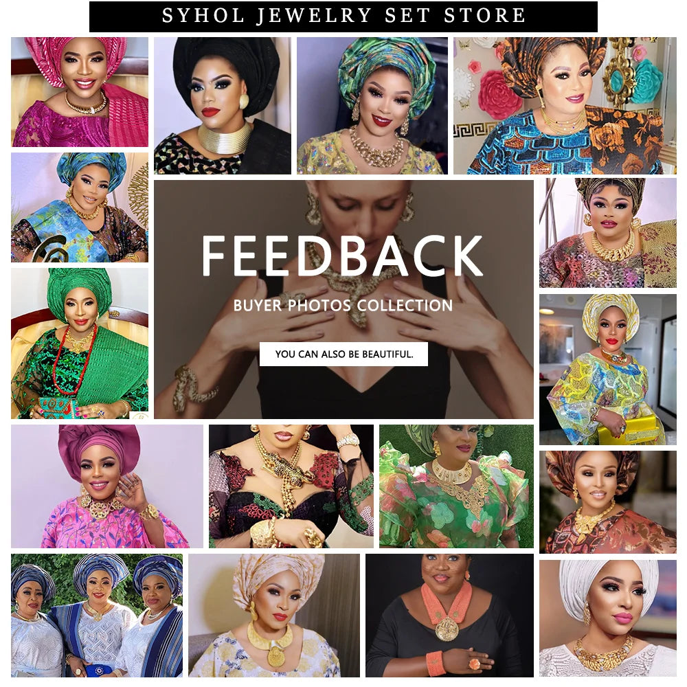 Jewelry Set Women Italian Brazilian Gold Plated Luxury Wedding Necklace Earrings Bracelet Set Gold Colors Party Jewelry