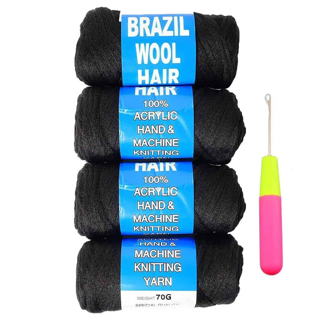 Kanekalon For Braiding 70g per bundle Brazilian wool hair flame retardant synthetic fiber for box braids Senegalese Twist Braids
