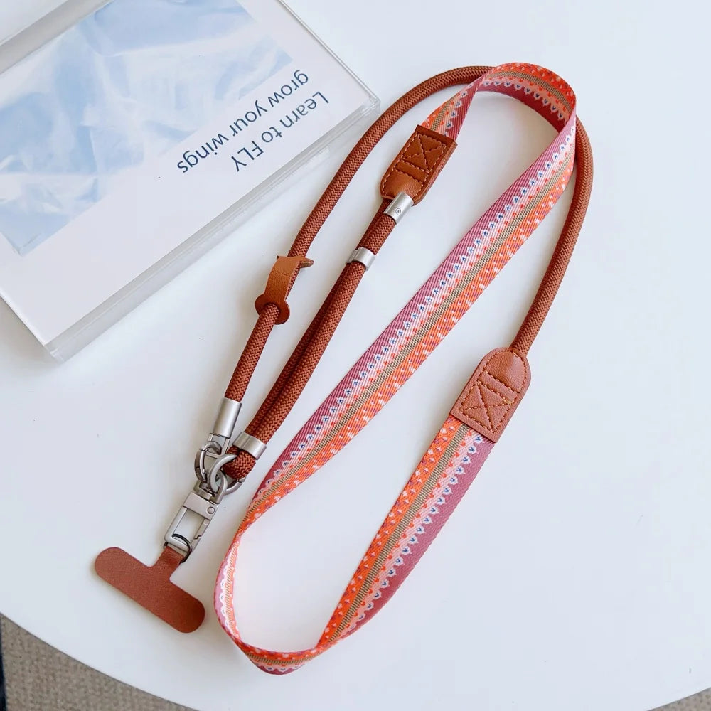 Colorful Adjustable Long Lanyard for Mobile Cell Phone Candy Solid Color Crossbody Necklace Anti-Lost Strap for Phone Universal