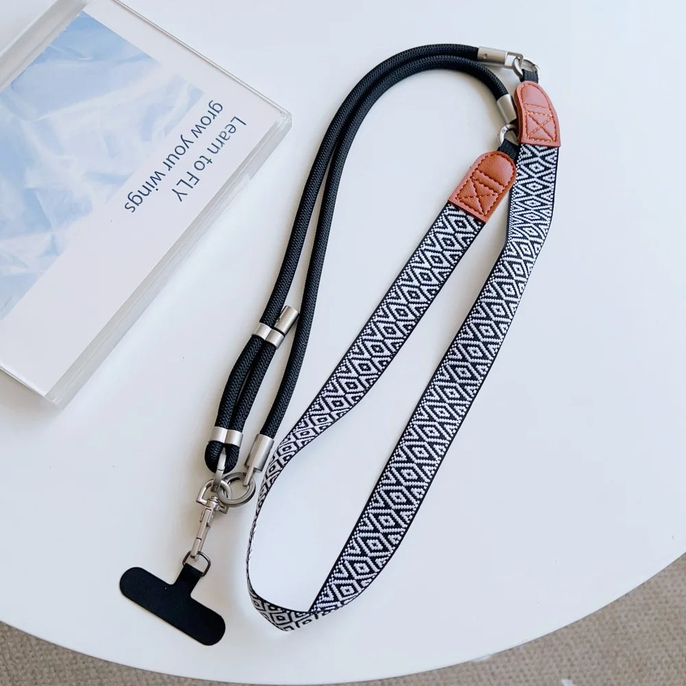 Colorful Adjustable Long Lanyard for Mobile Cell Phone Candy Solid Color Crossbody Necklace Anti-Lost Strap for Phone Universal