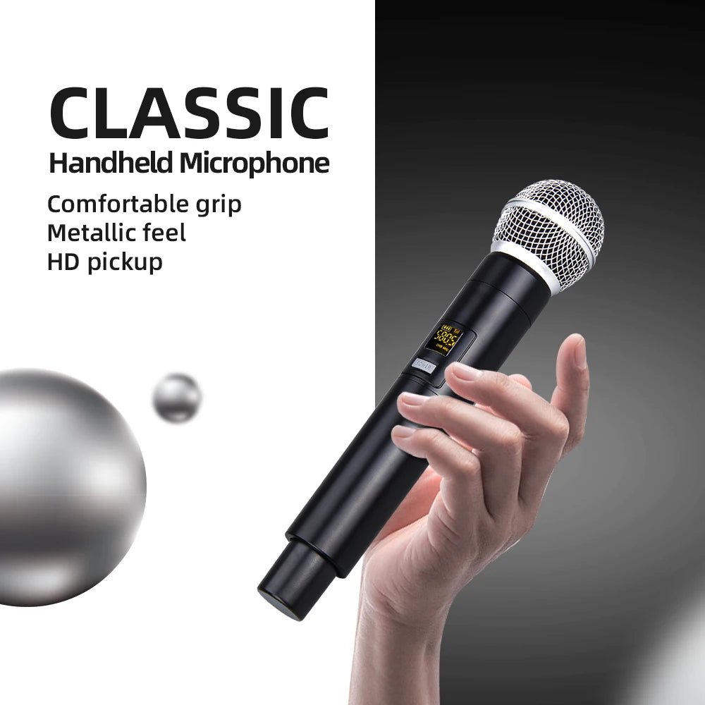 Debra X7 Karaoke 2 Channel Wireless Microphone System, 5.0 Bluetooth, DSP Reverb, Fiber Optic Interface For Karaoke And Church