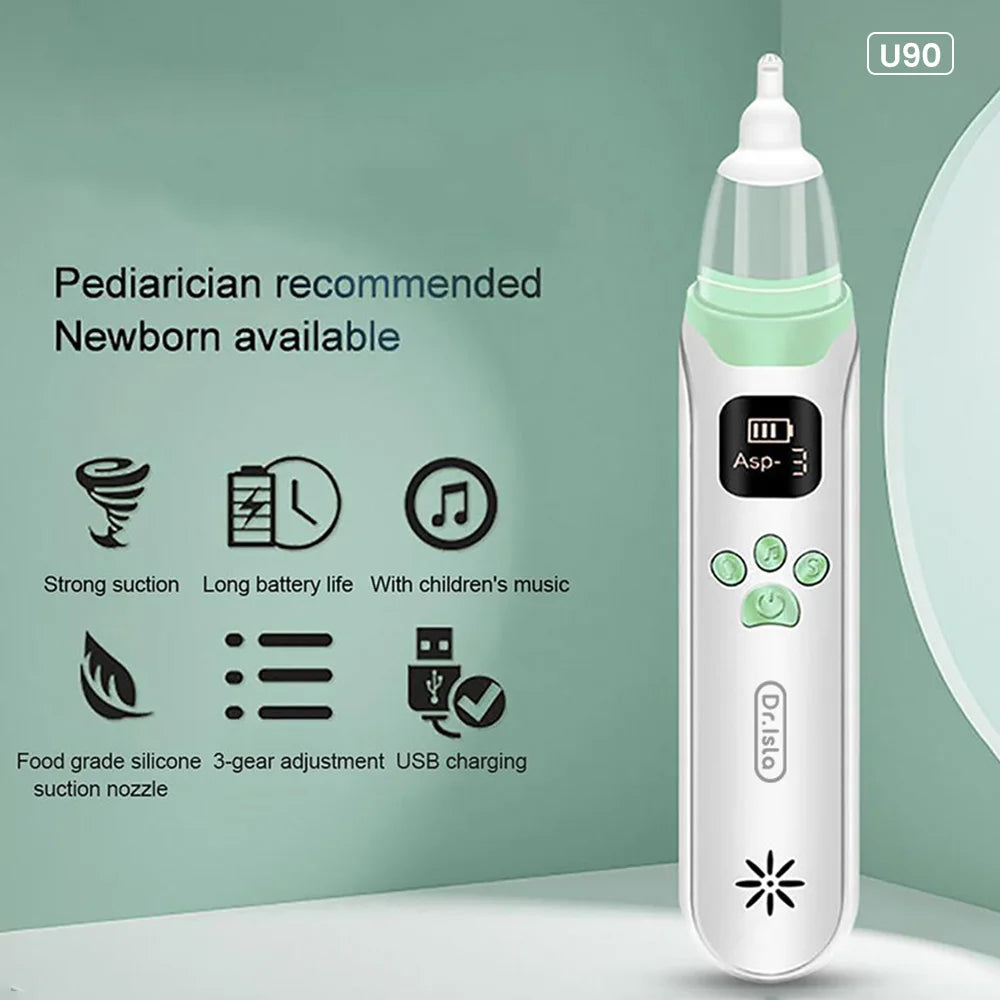 MAMIJOY Electric Nasal Absorber Baby Nose Cleaner Silent Baby Obstruction Rhinitis Cleaner Nasal Aspirator For Newborn U94