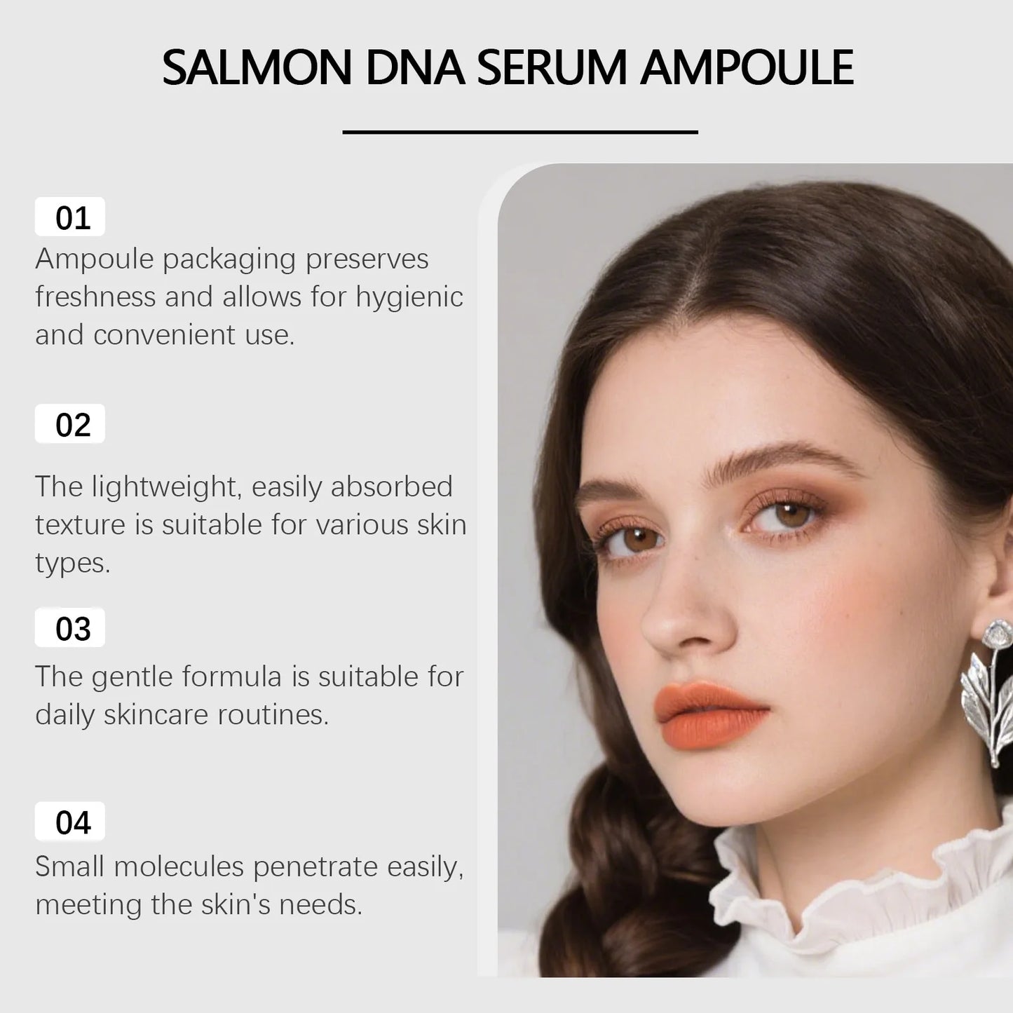 Salmon Peptide Lifting Serum Grade Skincare Deeply Repairs Revitalizes Brightens Moisturizes Collagen Anti Aging Essence Ampoule