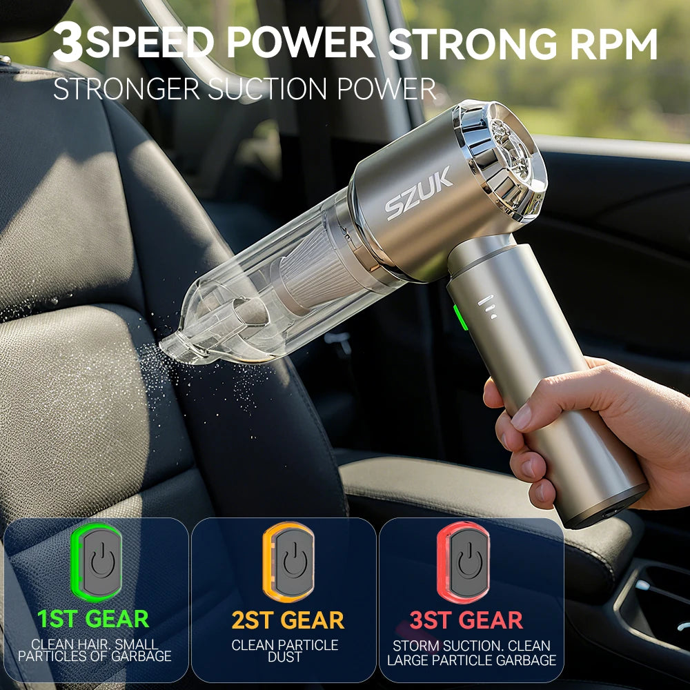 SZUK C012MAX 985000PA Mini Car Vacuum Cleaner Wireless Vacuum Cleaner Powerful Suction Handheld Portable Vacuum Cleaner for car