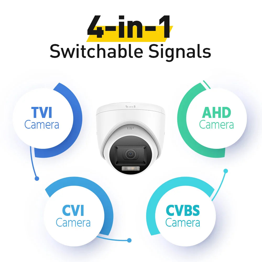 ANNKE 4K 8MP 4pcs Set for Business Surveillance Analog Camera Smart Hybrid Light CCTV Security TVI Camera IP67 WDR