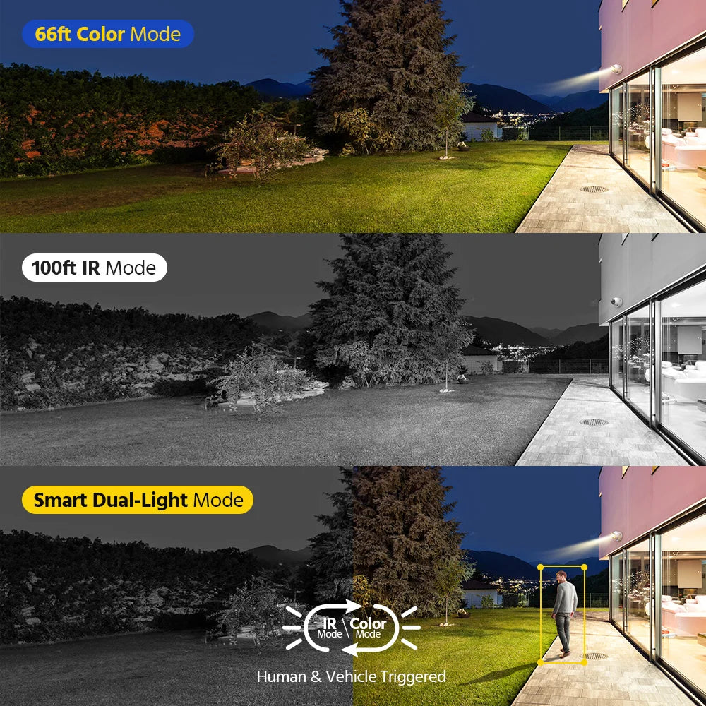 ANNKE 4K 8MP 4pcs Set for Business Surveillance Analog Camera Smart Hybrid Light CCTV Security TVI Camera IP67 WDR