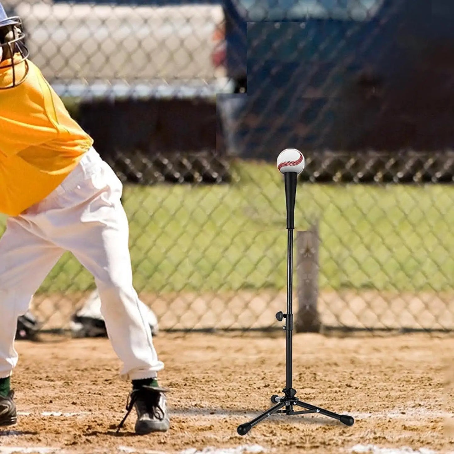 Foldable Baseball Batting Tee Tripod Adjustable Tripod Stand Tee for Hitting Training Practice Portable for Adult Kids Beginner