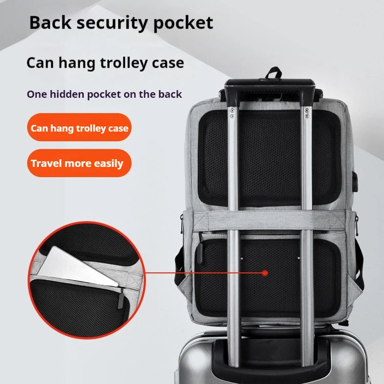 New Versatile Business Bag USB Rechargeable Charging Computer School Bag Waterproof Bag for Men Travel Male Laptop Backpack