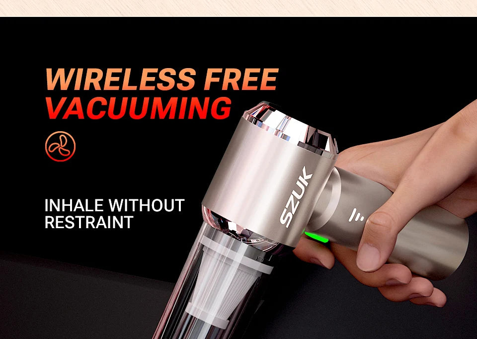 SZUK C012MAX Car Vacuum Cleaner Wireless Mini Handheld Strong Suction Cleaning Machine Portable Vacuum Cleaner for Car Home