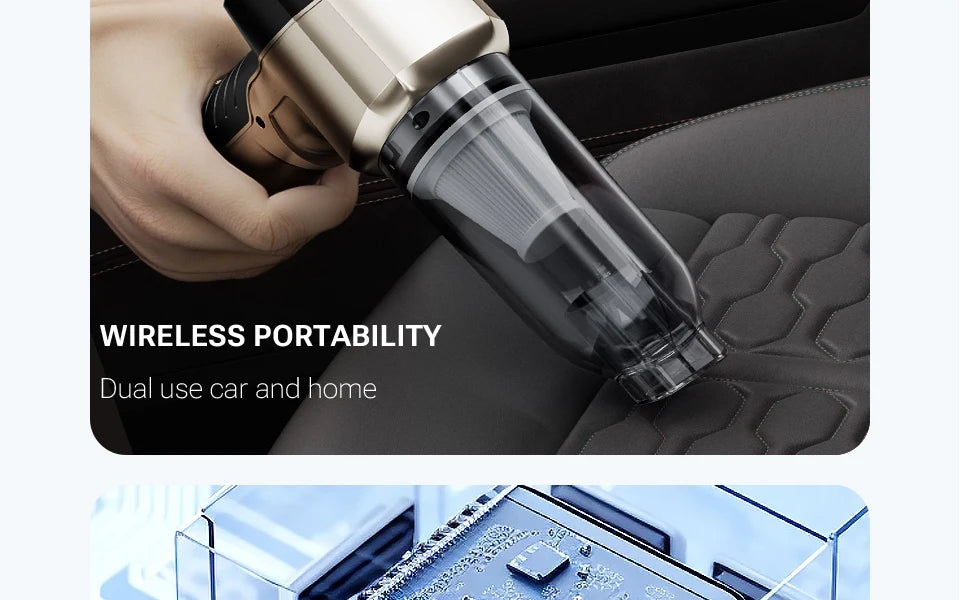 SZUK C017MAX Mini Car Vacuum Cleaner Powerful Portable HandHeld Vacuum Cleaner For Car Wireless Cleaner Robot Car Accessories