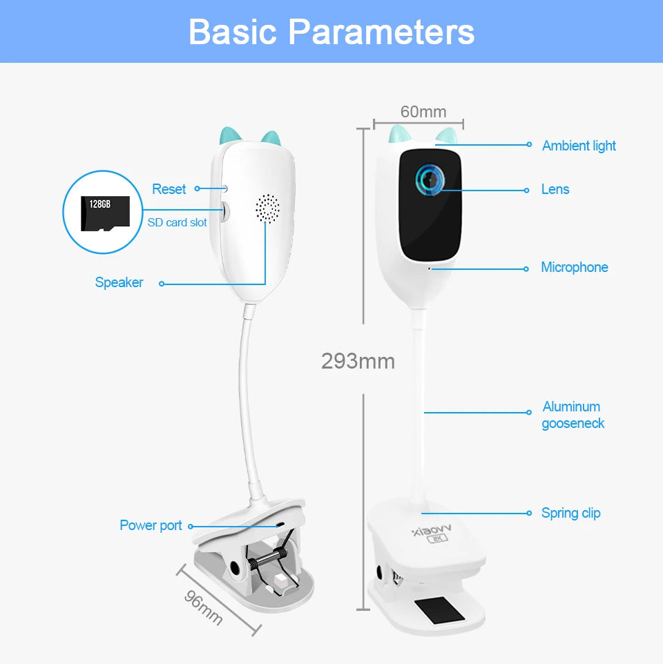 4MP 2K WiFi indoor high-definition crying detection baby monitor full-color night vision 360 degree rotating network camera