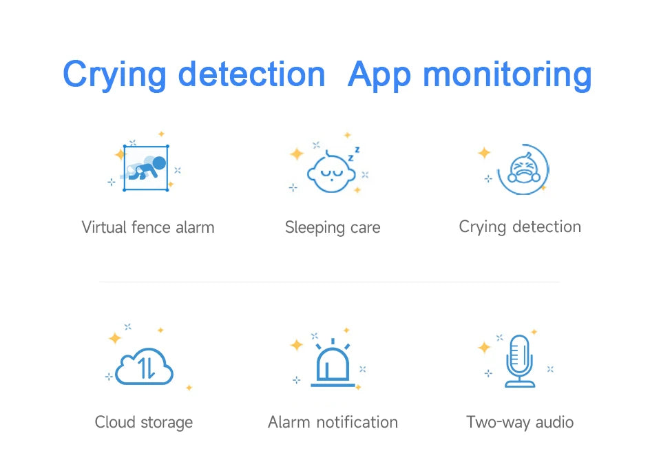 4MP 2K WiFi indoor high-definition crying detection baby monitor full-color night vision 360 degree rotating network camera