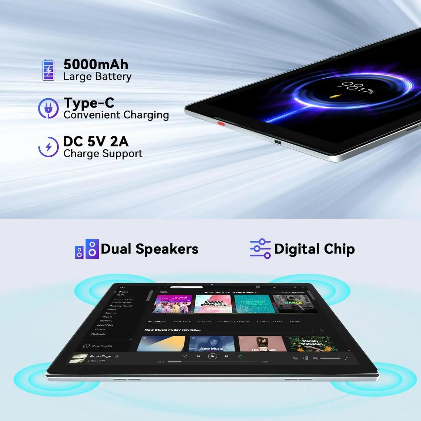 URAO 10 Inch Android Tablet Quad-Core 6GB RAM 64GB ROM to 128GB 5MP+8MP Dual Camera HD IPS Display WiFi Bluetooth PC Pad Tablets