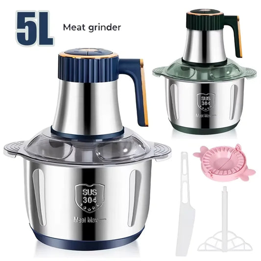 Electric Meat Grinders 5L Food Crusher 6S Stainless Steel Multifunctional Vegetable Slicer Processor Chopper Kitchen Appliances