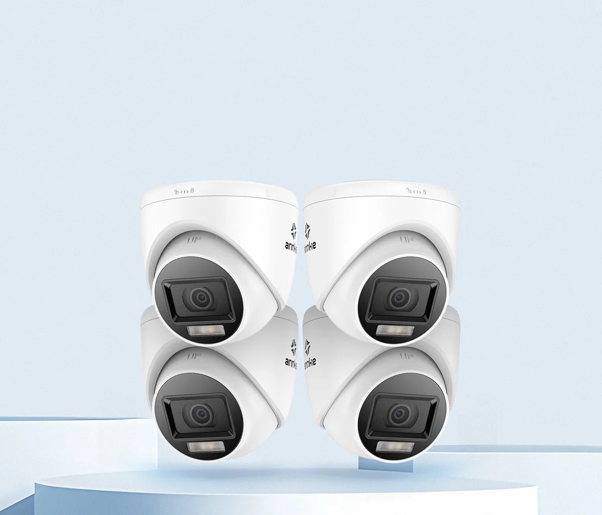 ANNKE 4K 8MP 4pcs Set for Business Surveillance Analog Camera Smart Hybrid Light CCTV Security TVI Camera IP67 WDR