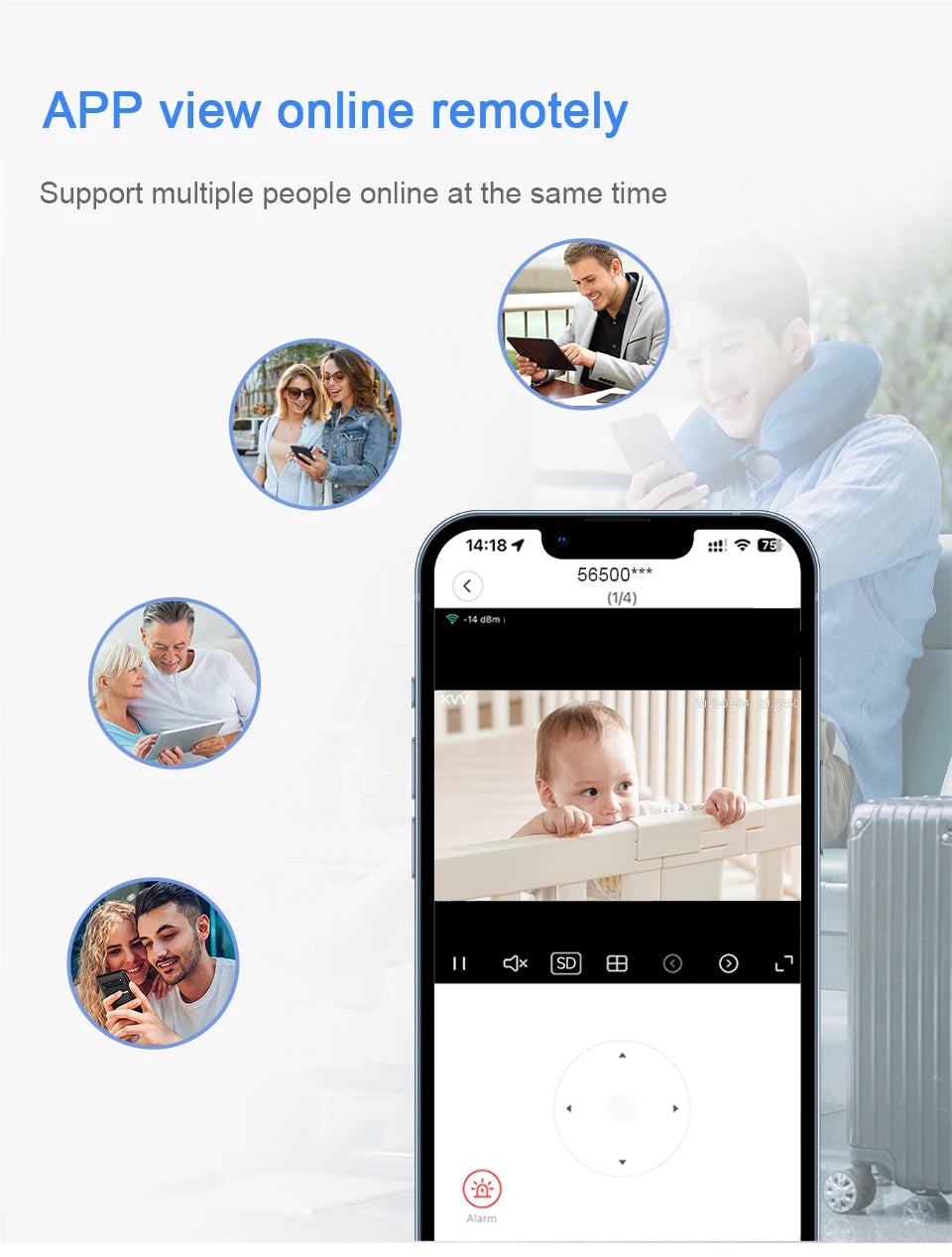 4MP 2K WiFi indoor high-definition crying detection baby monitor full-color night vision 360 degree rotating network camera