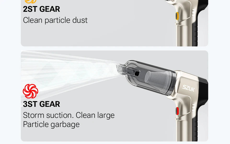 SZUK C017MAX Mini Car Vacuum Cleaner Powerful Portable HandHeld Vacuum Cleaner For Car Wireless Cleaner Robot Car Accessories