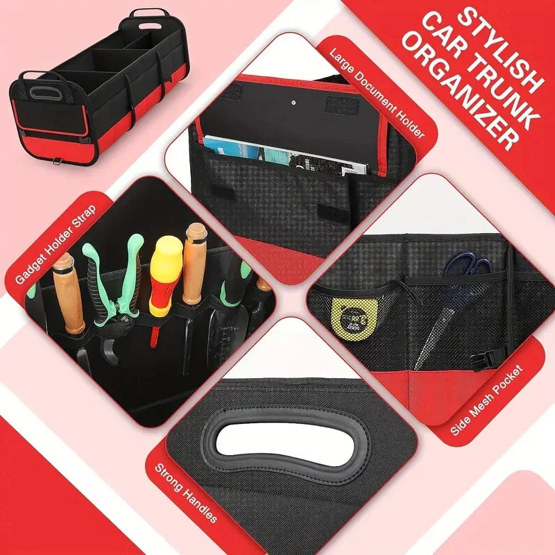 90L Foldable Trunk Storage Box Camping Waterproof Oxford Cloth Easy to Carry for Fishing travel Large-Capacity Car Organizer