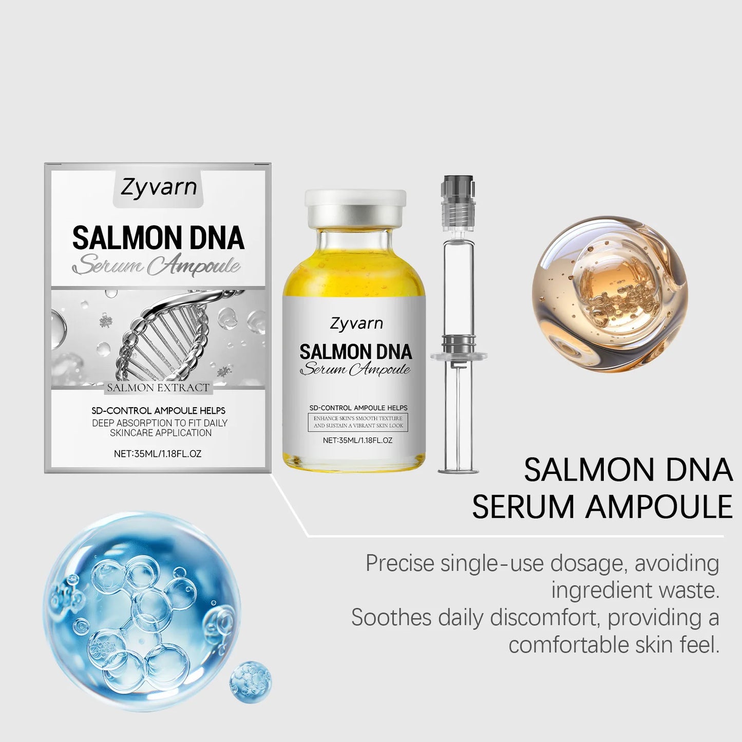 Salmon Peptide Lifting Serum Grade Skincare Deeply Repairs Revitalizes Brightens Moisturizes Collagen Anti Aging Essence Ampoule