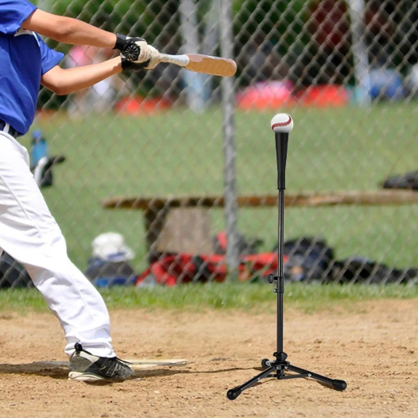 Foldable Baseball Batting Tee Tripod Adjustable Tripod Stand Tee for Hitting Training Practice Portable for Adult Kids Beginner