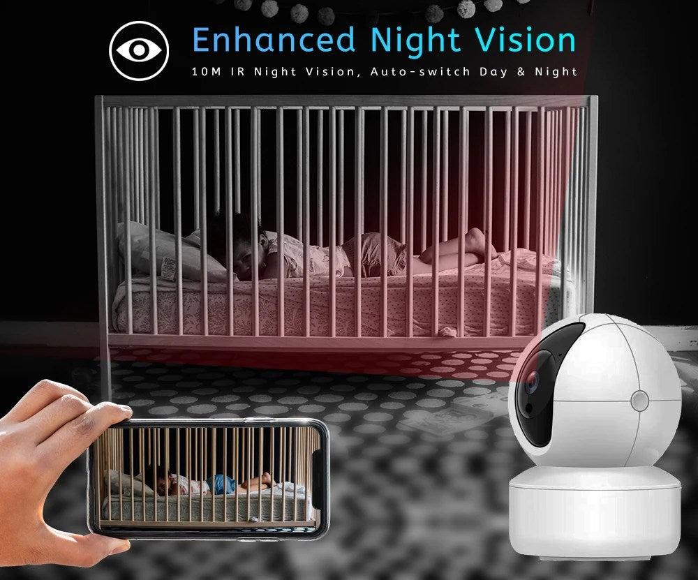 5MP 2.4/5G Wifi Camera with LAN Indoor Human Detect &amp; Tracks Baby Camera Smart Home Security 2-way Audio Night Vision PTZ Camera