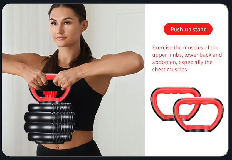 4-in-1 Adjustable Weight Dumbbell Set 22lb– Multi-Function Home Gym Equipment for Men & Women – Convertible Dumbbell, Kettlebell