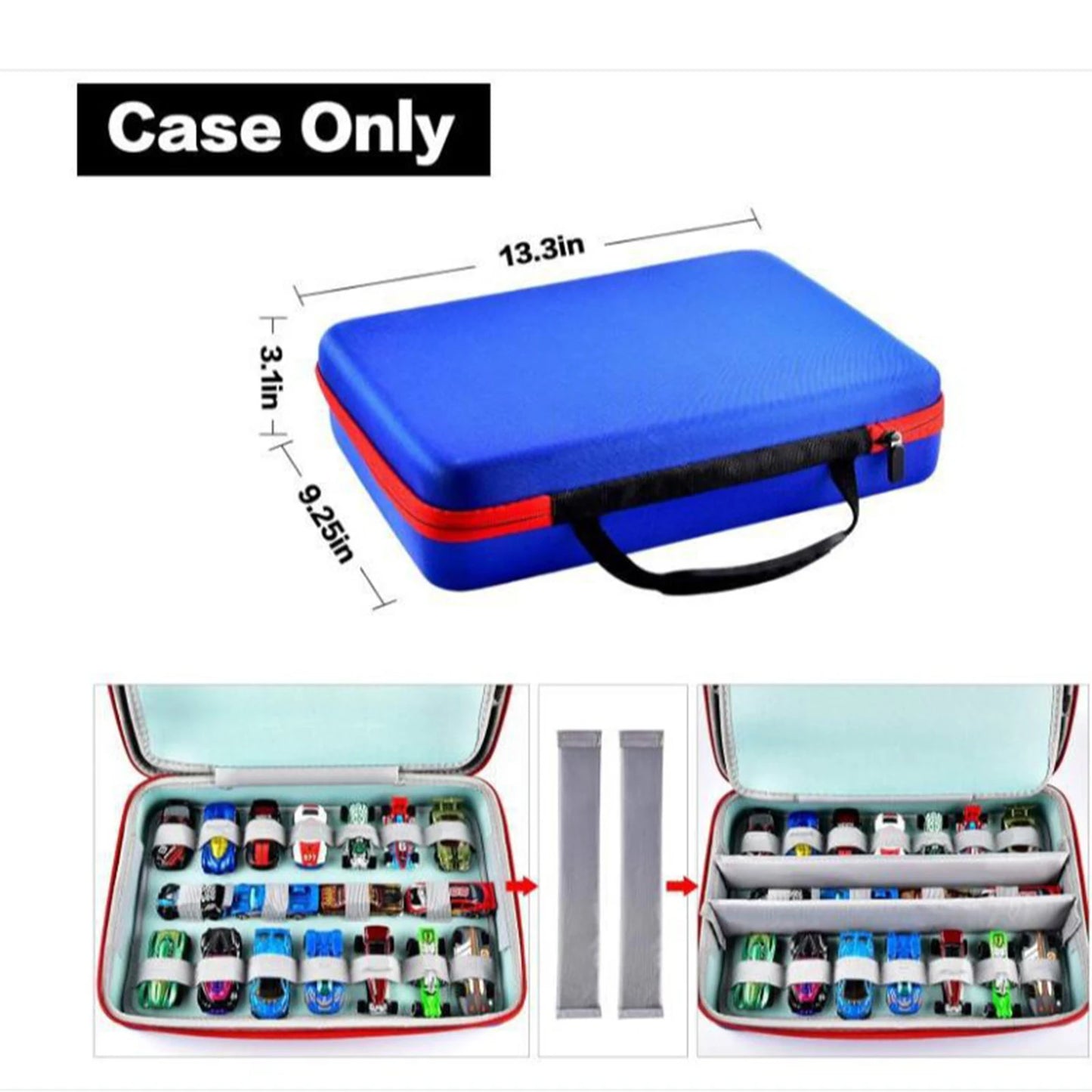 Toy Car Storage Case Compatible with Hot Wheels Cars Holds 36 Toy Cars Toy Car Organizer with Handle or Model Cars Small Dolls