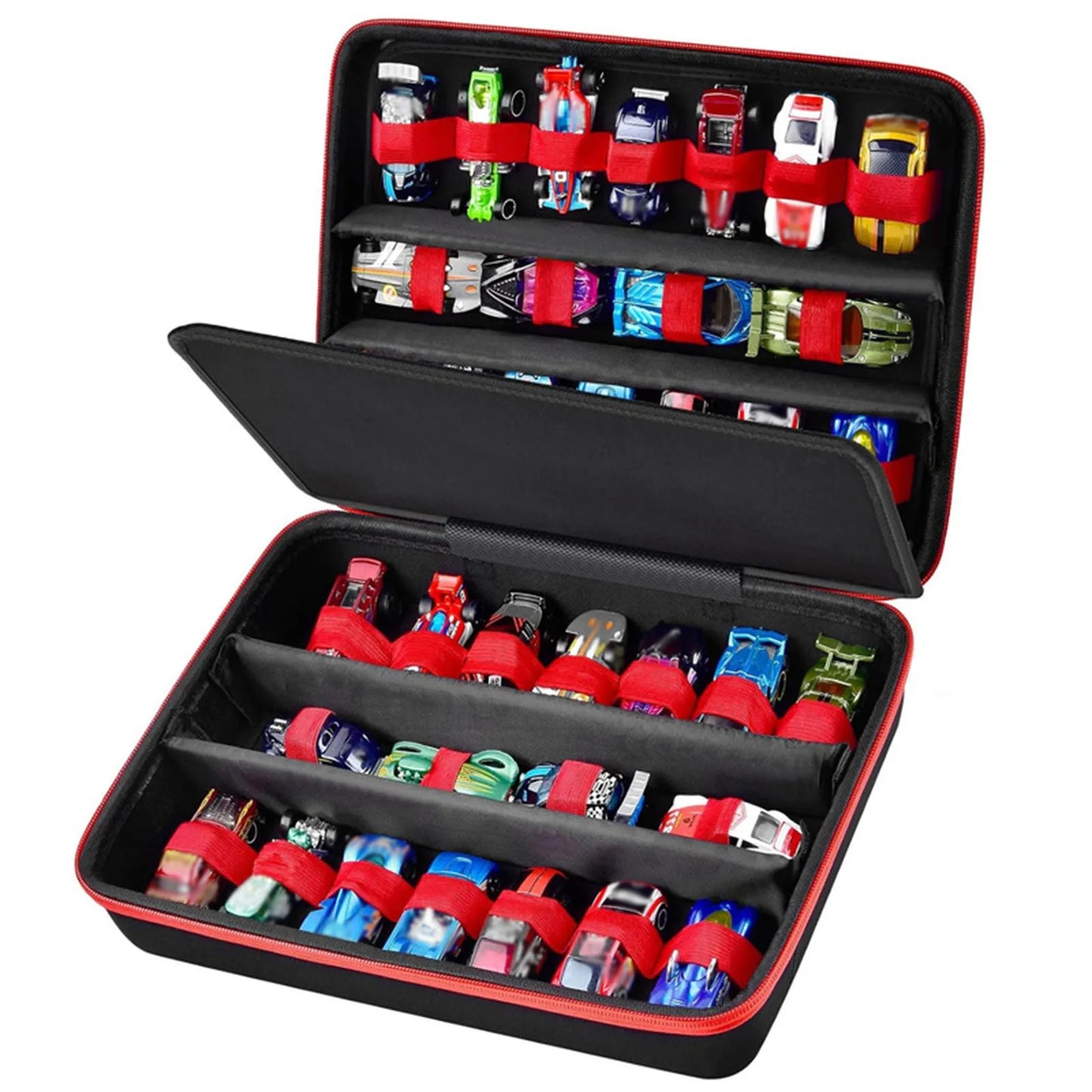 Toy Car Storage Case Compatible with Hot Wheels Cars Holds 36 Toy Cars Toy Car Organizer with Handle or Model Cars Small Dolls