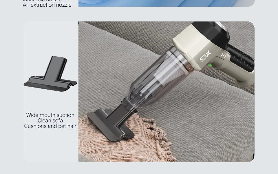 SZUK C017MAX Mini Car Vacuum Cleaner Powerful Portable HandHeld Vacuum Cleaner For Car Wireless Cleaner Robot Car Accessories