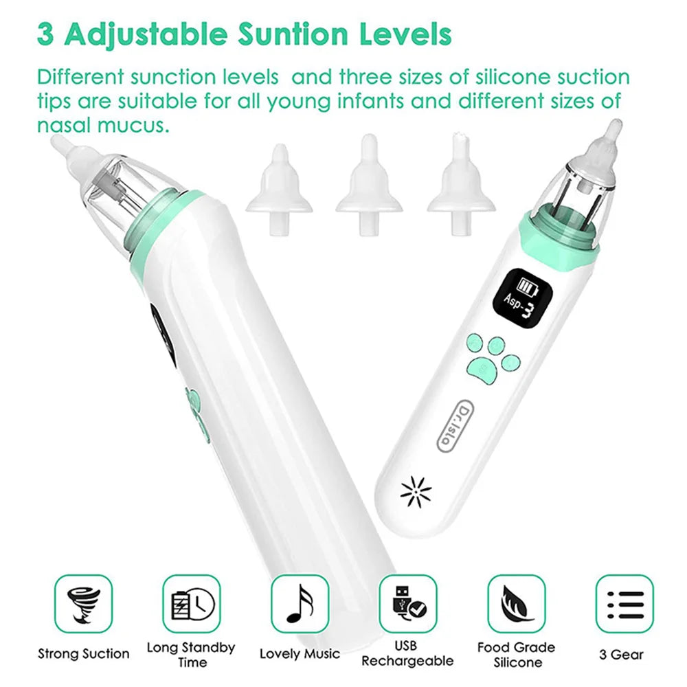 MAMIJOY Electric Nasal Absorber Baby Nose Cleaner Silent Baby Obstruction Rhinitis Cleaner Nasal Aspirator For Newborn U94