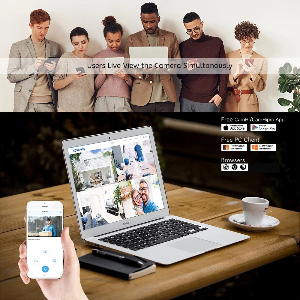 5MP 2.4/5G Wifi Camera with LAN Indoor Human Detect &amp; Tracks Baby Camera Smart Home Security 2-way Audio Night Vision PTZ Camera